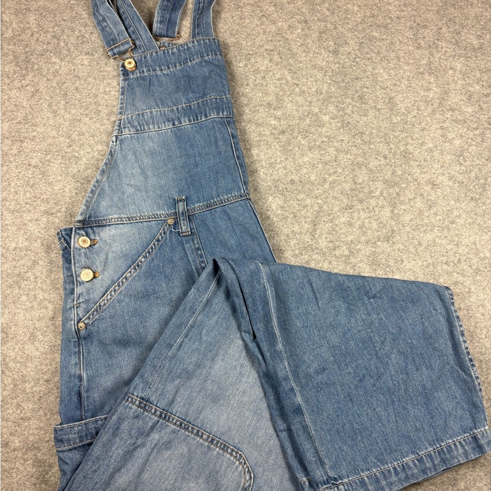 Free People Light Blue Relaxed Denim Overalls - Picture 6 of 10